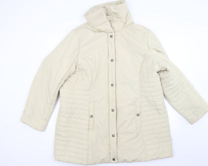 Womens UK Size L ELVI Beige Overcoat