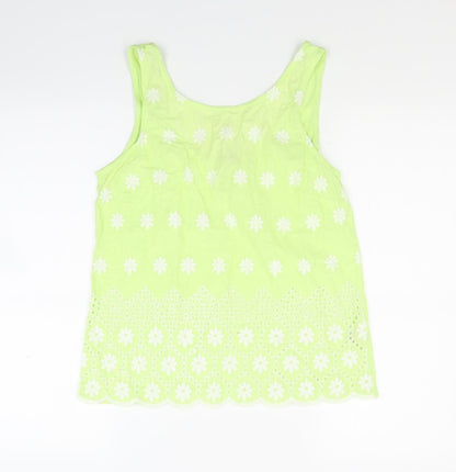 NEXT Womens Green Floral Jersey Basic Tank Size 10