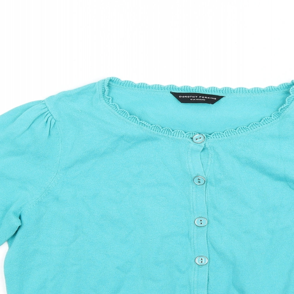 Dorothy Perkins Womens Green  Knit Cardigan Jumper Size 16