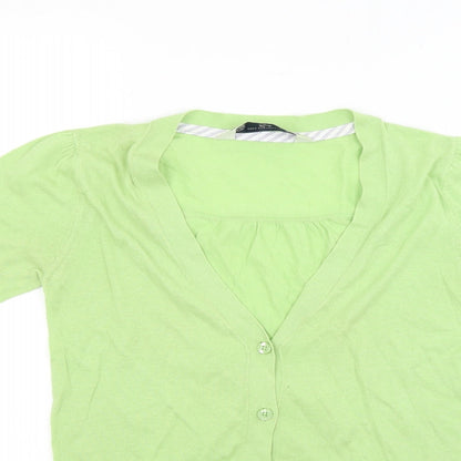 Crew Clothing Womens Green  Knit Cardigan Jumper Size S