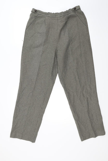 BM Womens Brown Check  Trousers  Size 12 L27 in