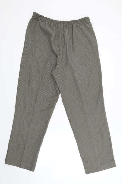 BM Womens Brown Check  Trousers  Size 12 L27 in