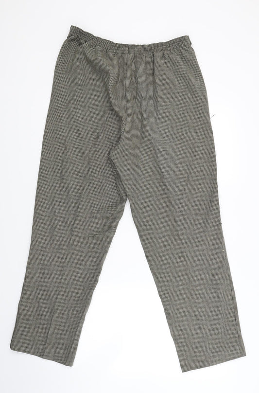 BM Womens Brown Check  Trousers  Size 12 L27 in