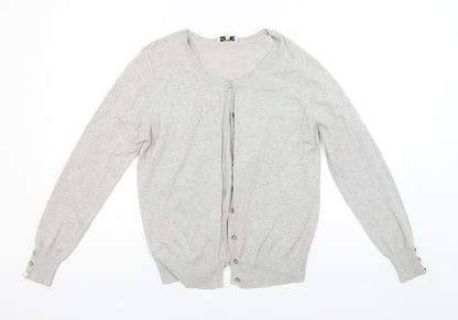 Papaya Womens Grey  Knit Cardigan Jumper Size 14