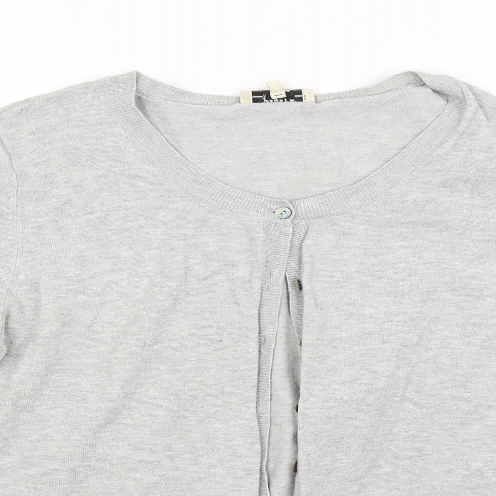 Papaya Womens Grey  Knit Cardigan Jumper Size 14