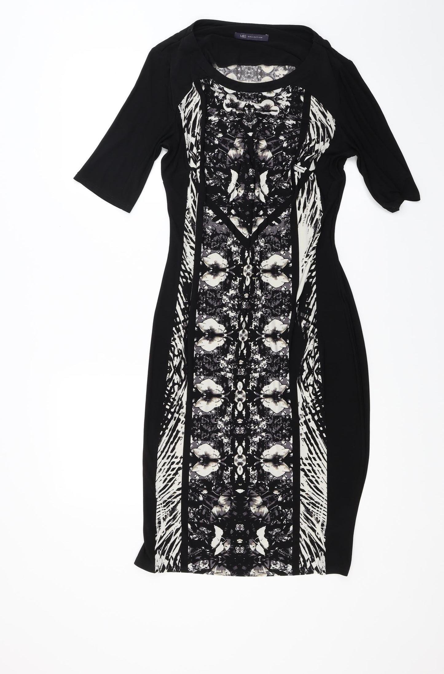 Marks and Spencer Womens Black Floral  Bodycon  Size 12