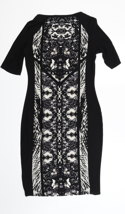 Marks and Spencer Womens Black Floral  Bodycon  Size 12
