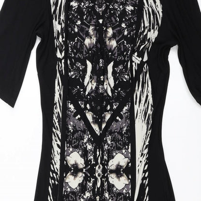 Marks and Spencer Womens Black Floral  Bodycon  Size 12