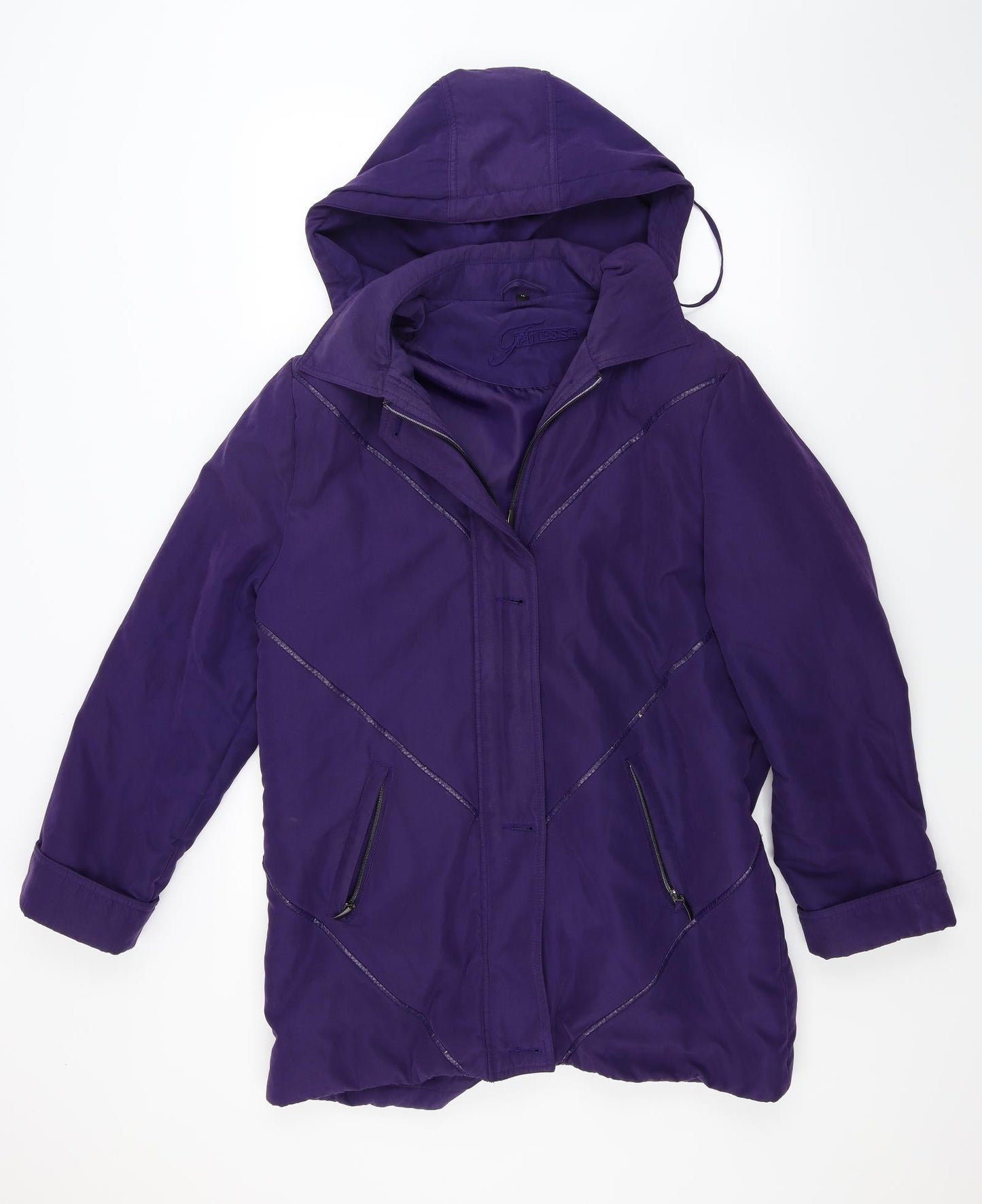Womens UK Size 16 Finesse Purple Overcoat