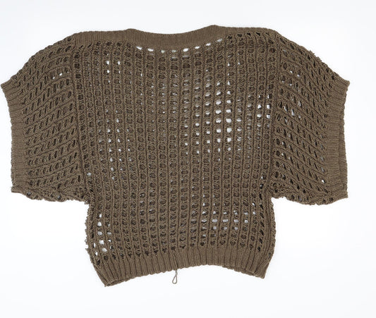 Et Vous Womens Brown  Knit Pullover Jumper Size 14