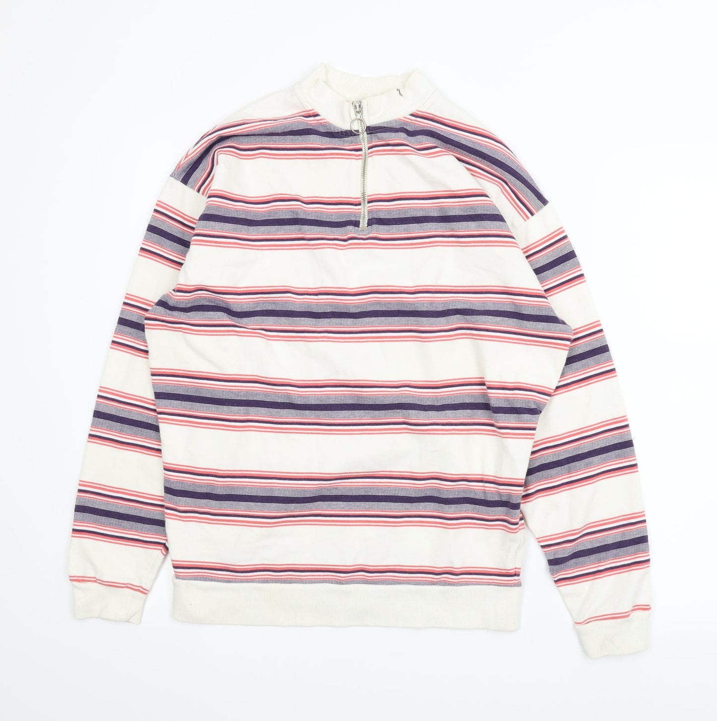 ASOS Mens White Striped  Pullover Jumper Size 2XL