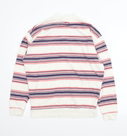 ASOS Mens White Striped  Pullover Jumper Size 2XL