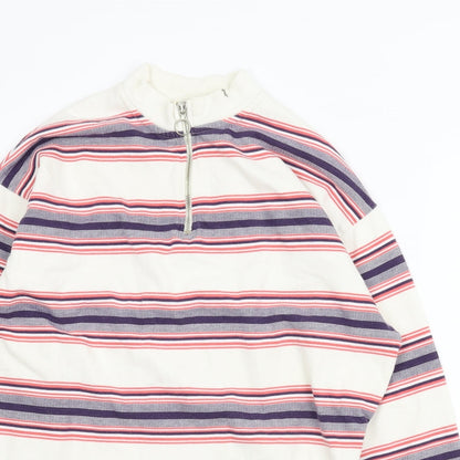 ASOS Mens White Striped  Pullover Jumper Size 2XL