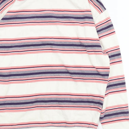 ASOS Mens White Striped  Pullover Jumper Size 2XL