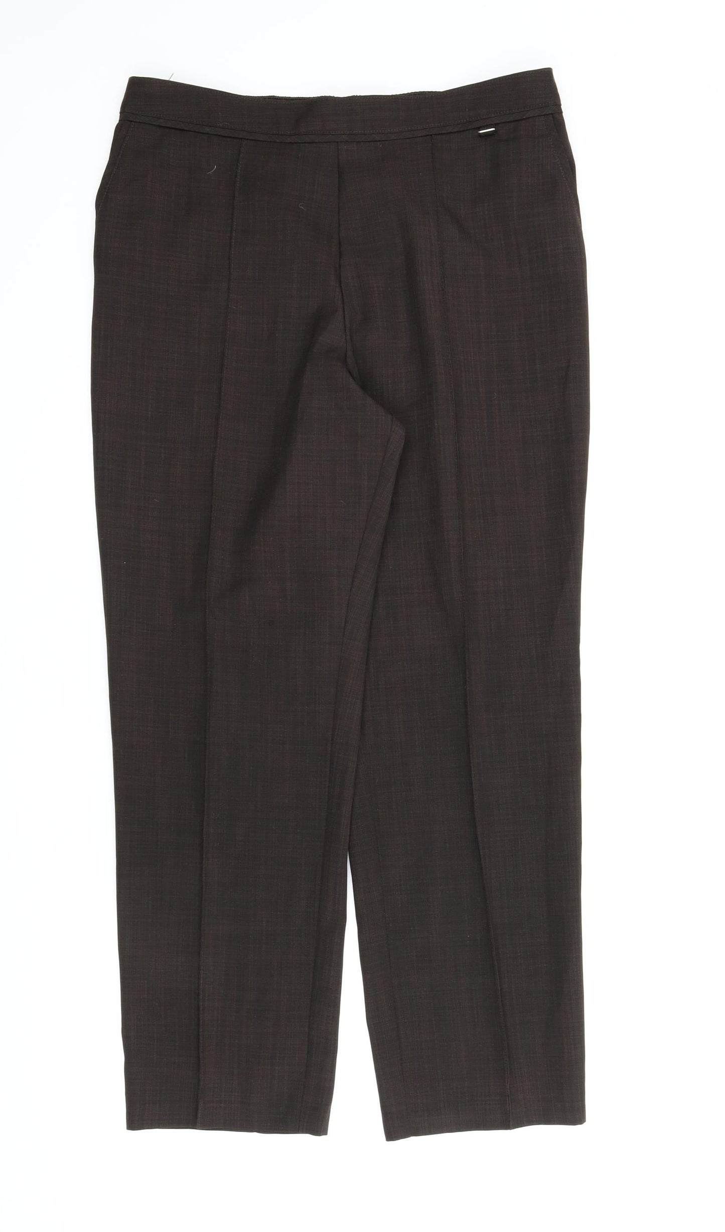 M&S Womens Brown   Carrot Trousers Size 12 L25 in