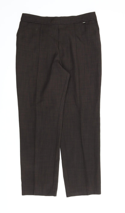 M&S Womens Brown   Carrot Trousers Size 12 L25 in