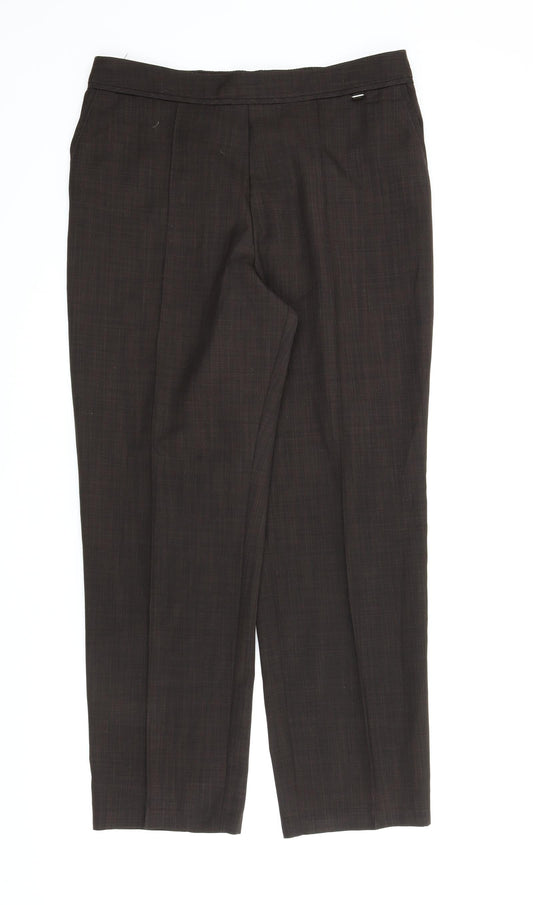 M&S Womens Brown   Carrot Trousers Size 12 L25 in