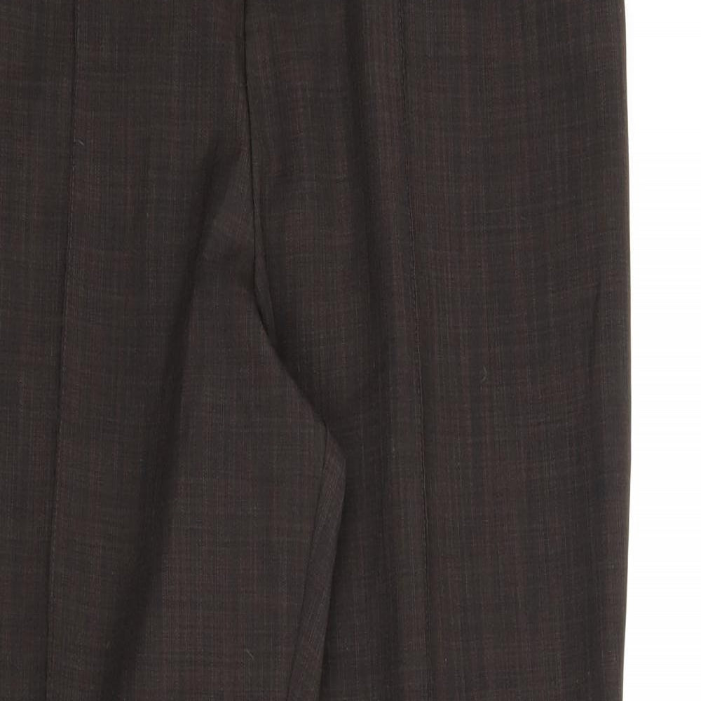 M&S Womens Brown   Carrot Trousers Size 12 L25 in