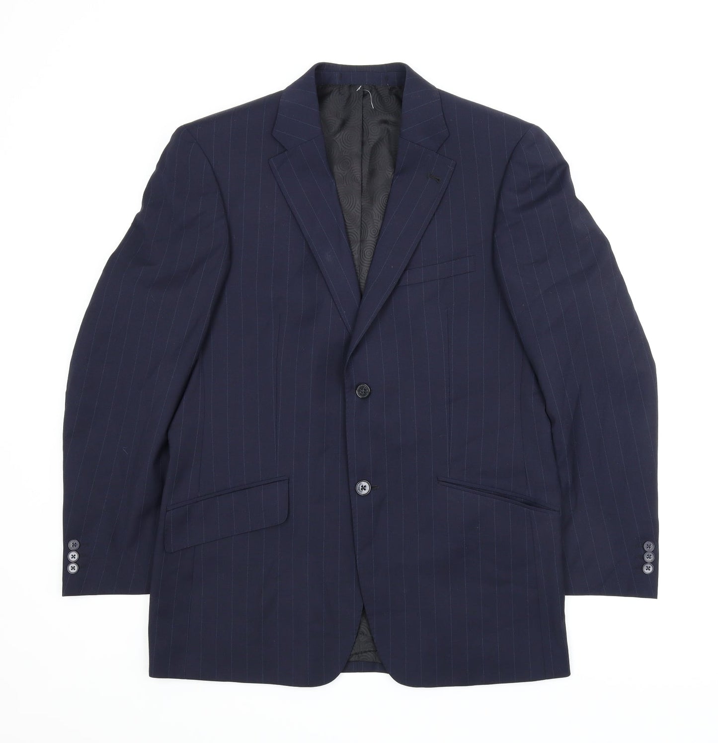 Brooker Tavern Mens Blue Striped  Jacket Suit Jacket Size 42