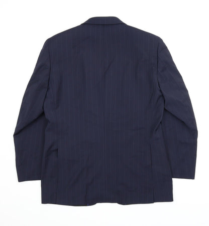 Brooker Tavern Mens Blue Striped  Jacket Suit Jacket Size 42