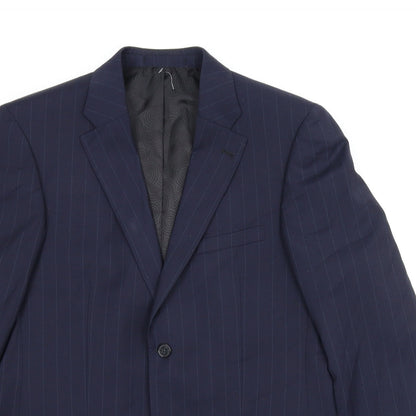 Brooker Tavern Mens Blue Striped  Jacket Suit Jacket Size 42