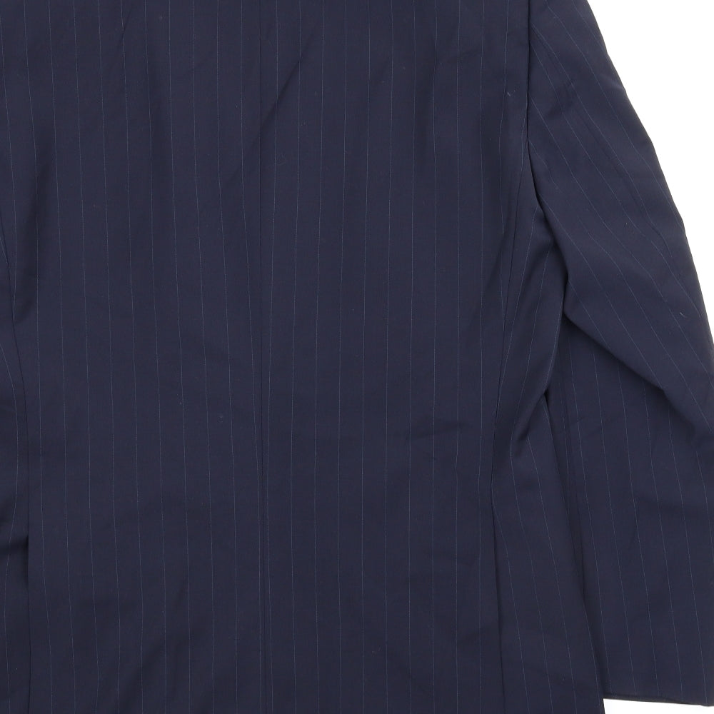 Brooker Tavern Mens Blue Striped  Jacket Suit Jacket Size 42
