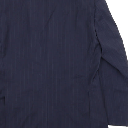 Brooker Tavern Mens Blue Striped  Jacket Suit Jacket Size 42