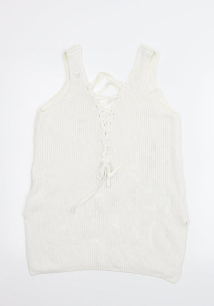 River Island Womens White   Vest Jumper Size 10
