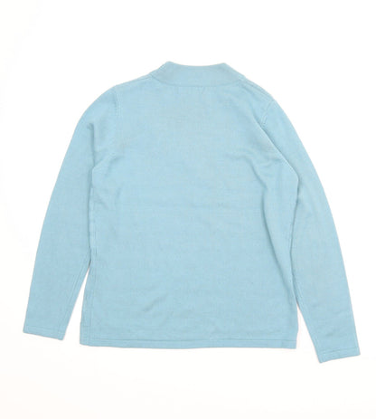 Bonmarché Womens Blue Floral Pullover Jumper Size XS