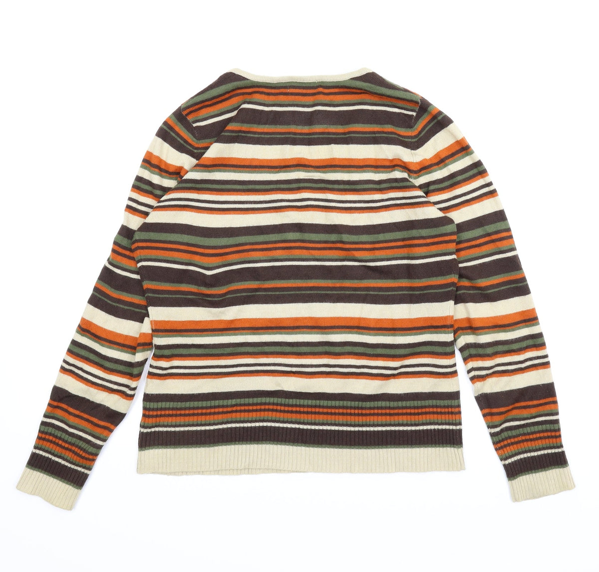 F&F Womens Brown Striped  Pullover Jumper Size 14