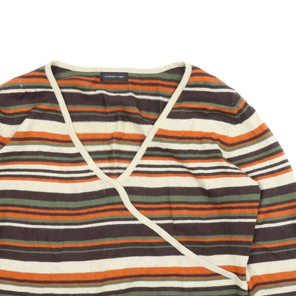 F&F Womens Brown Striped  Pullover Jumper Size 14