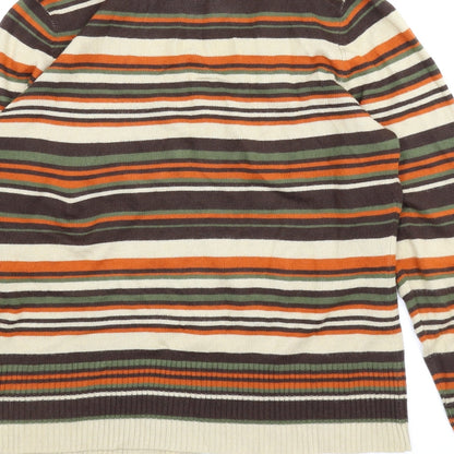 F&F Womens Brown Striped  Pullover Jumper Size 14