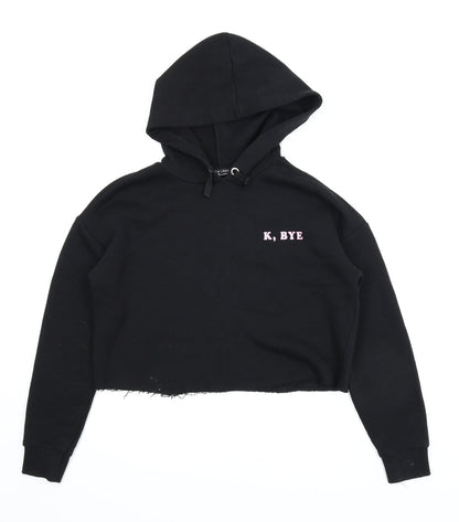 New Look Girls Black   Pullover Hoodie Size 12-13 Years  - Cropped