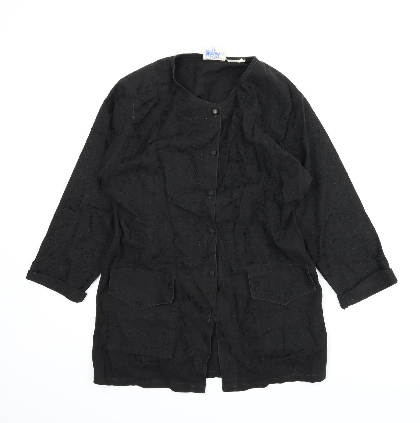 Wallis Exclusoive Womens Black Floral  Cardigan Jumper Size 12