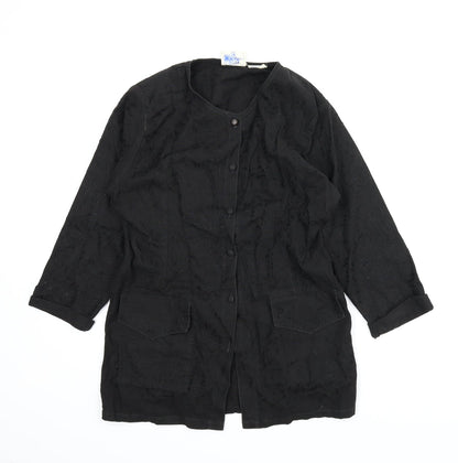 Wallis Exclusoive Womens Black Floral  Cardigan Jumper Size 12