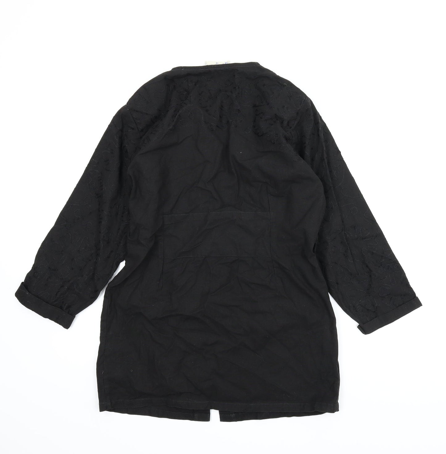 Wallis Exclusoive Womens Black Floral  Cardigan Jumper Size 12