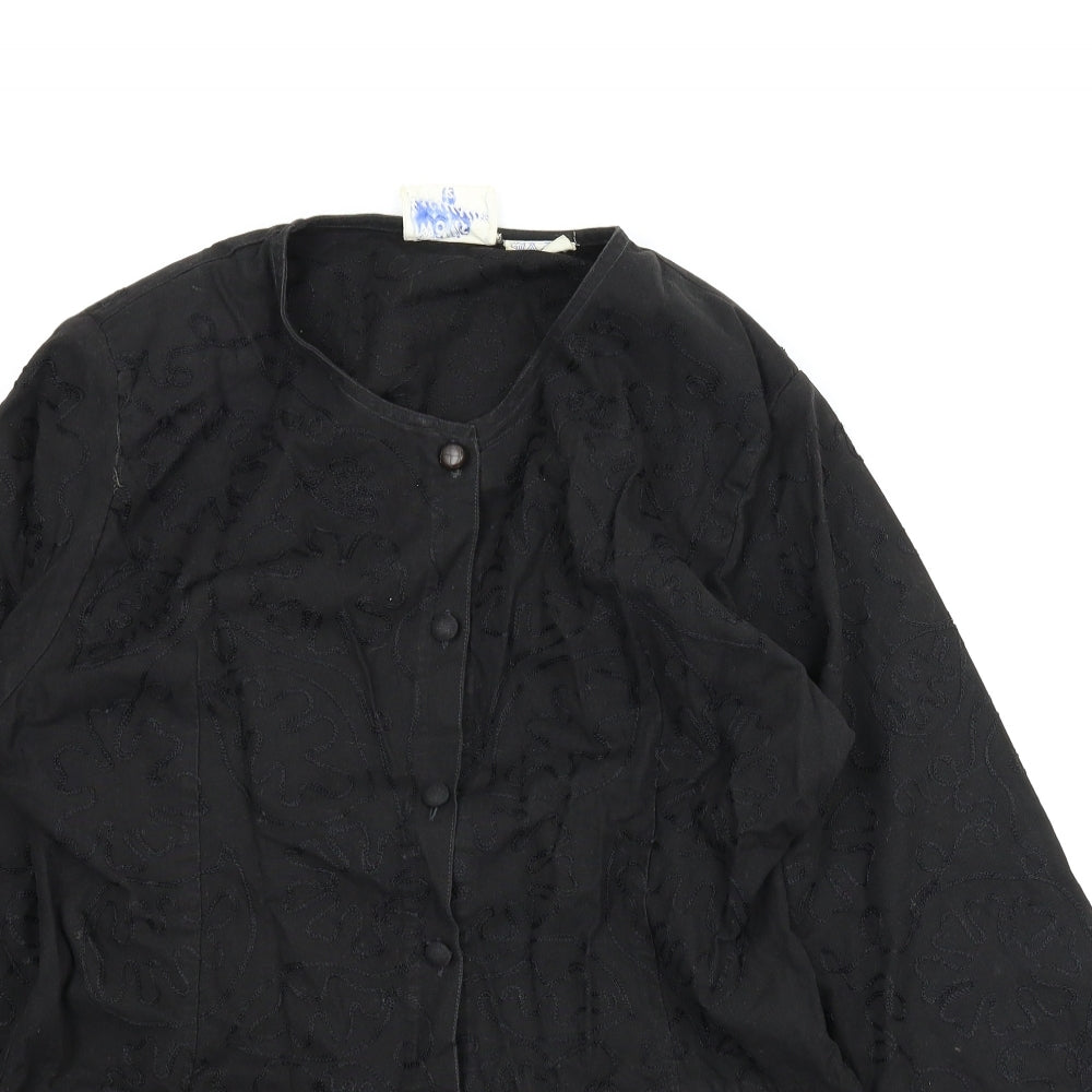 Wallis Exclusoive Womens Black Floral  Cardigan Jumper Size 12