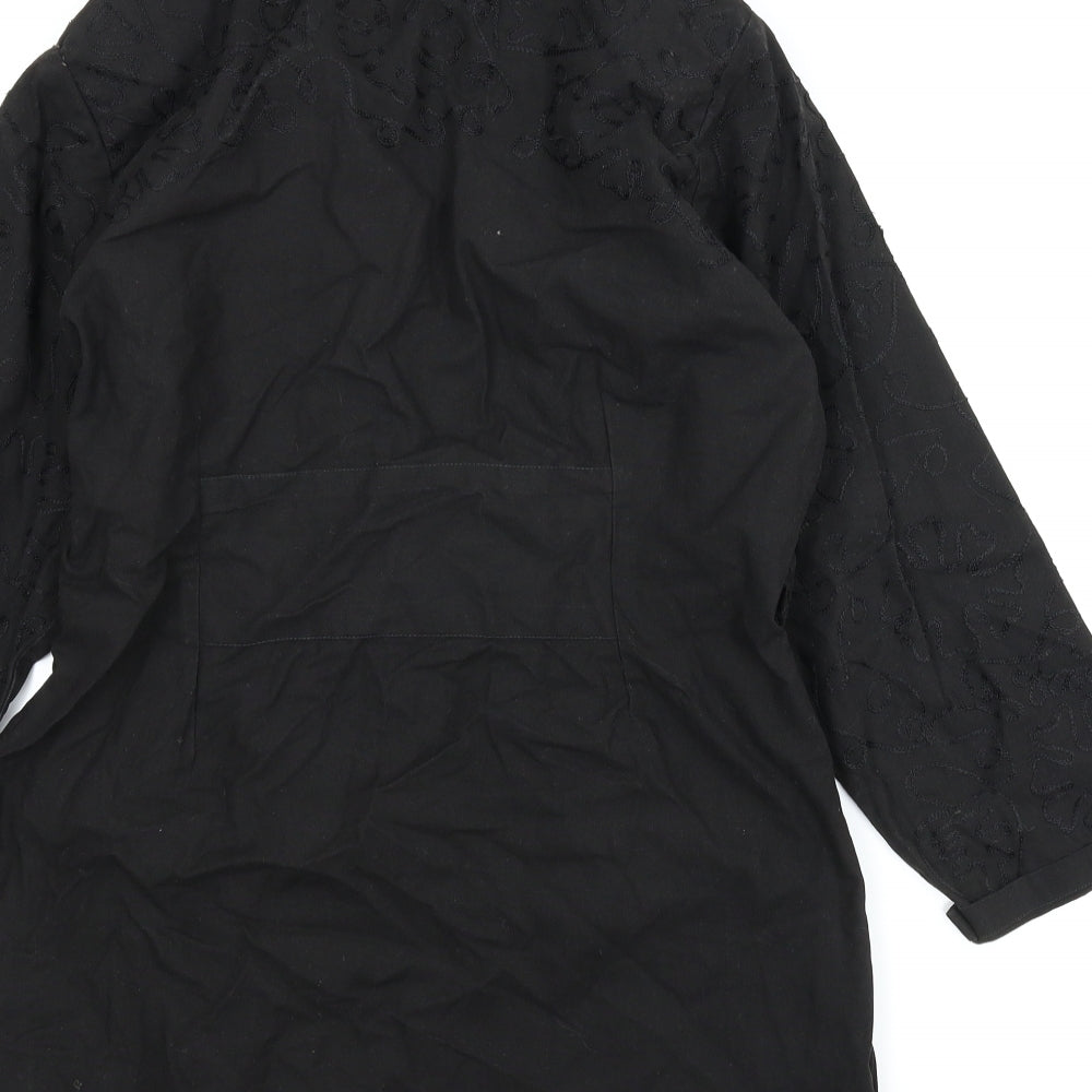 Wallis Exclusoive Womens Black Floral  Cardigan Jumper Size 12