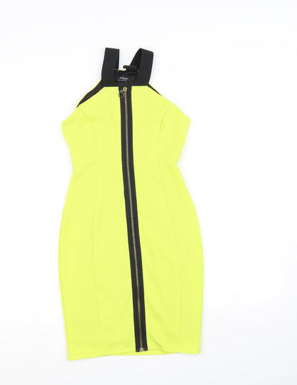 Miss Selfridge Womens Yellow   Fit & Flare  Size 4