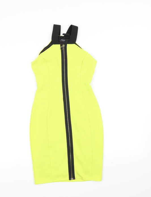 Miss Selfridge Womens Yellow   Fit & Flare  Size 4