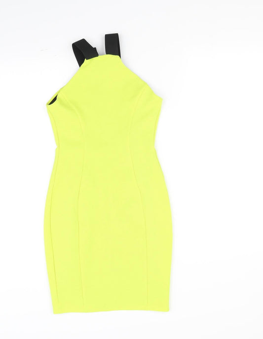 Miss Selfridge Womens Yellow   Fit & Flare  Size 4