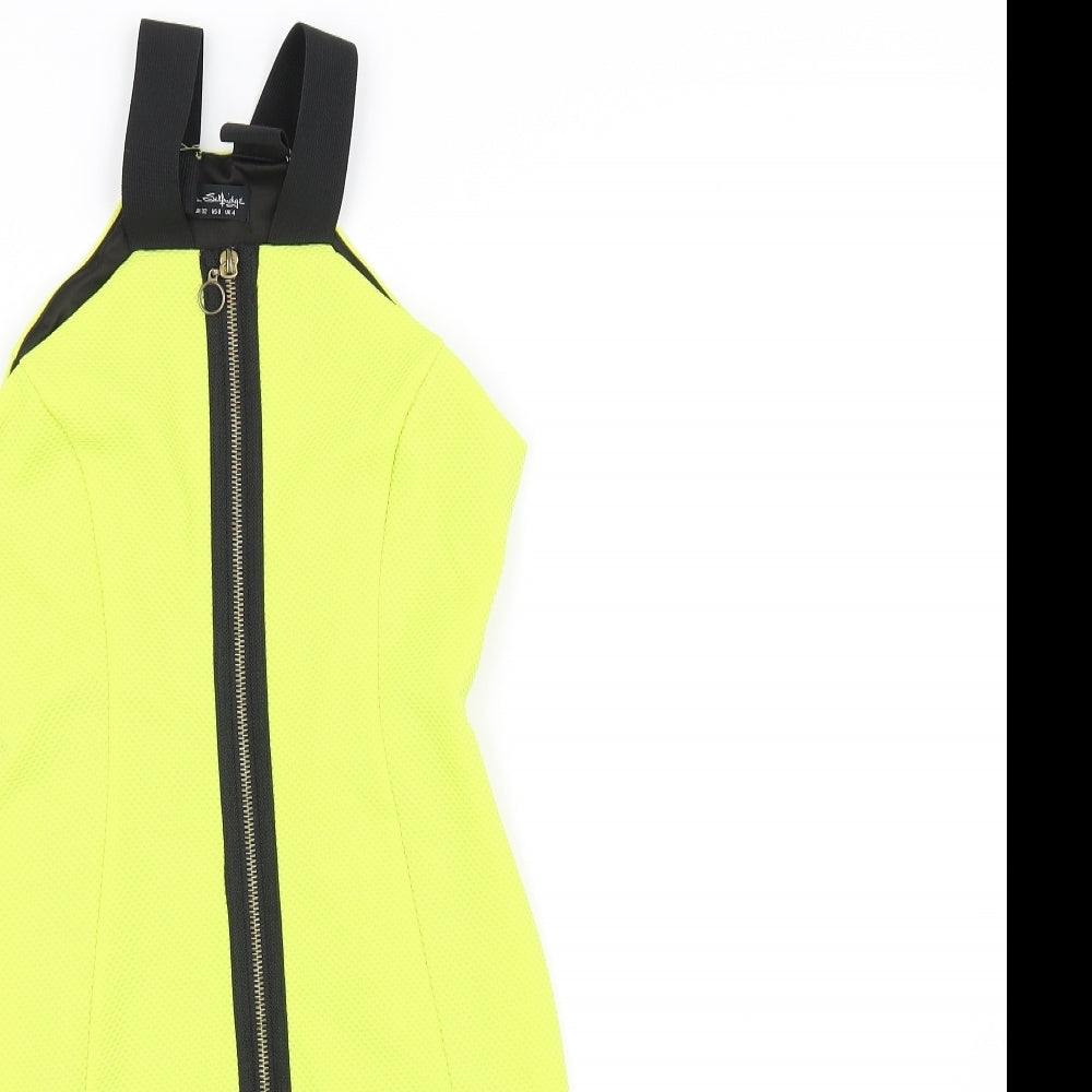 Miss Selfridge Womens Yellow   Fit & Flare  Size 4