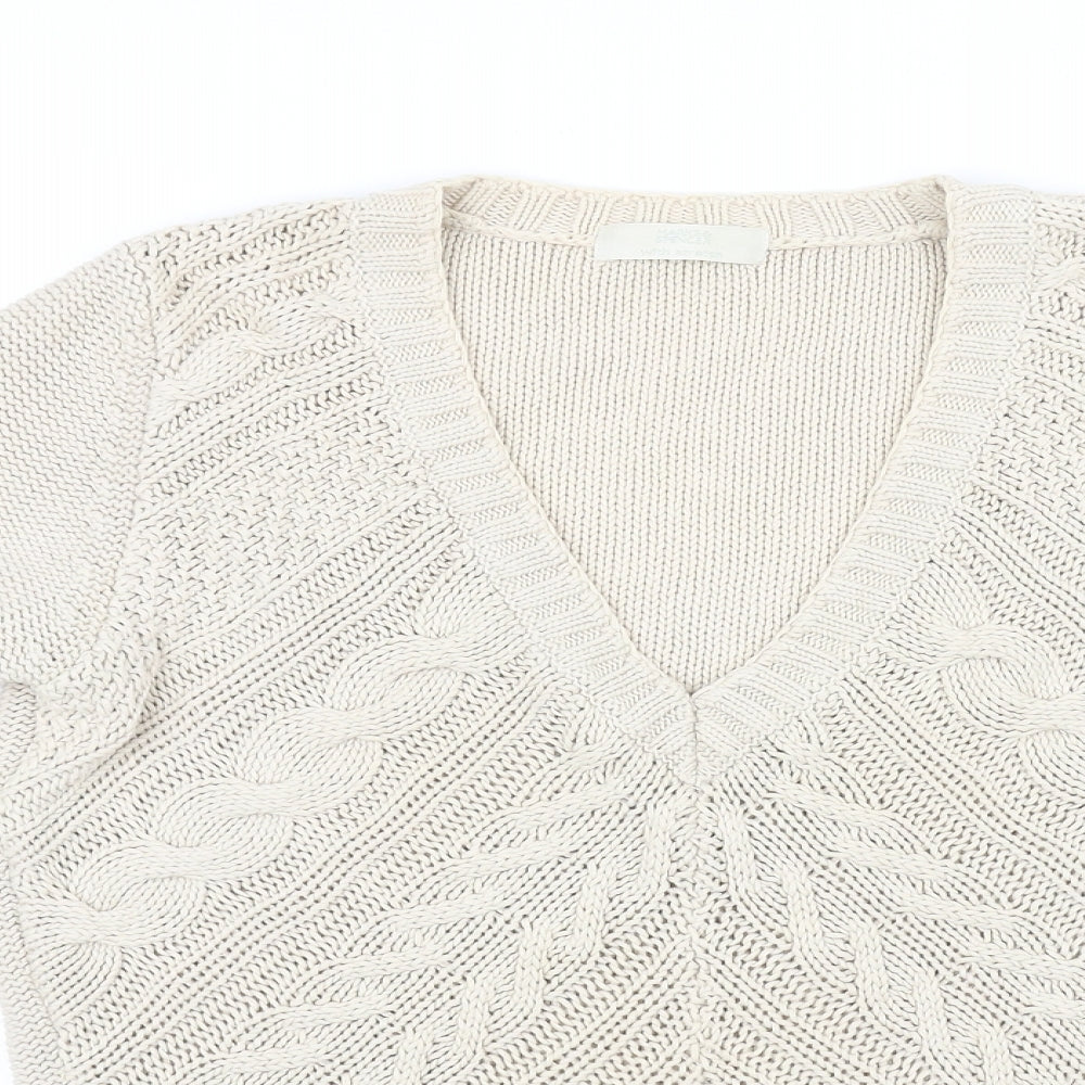 Marks & Spencer Womens Beige   Pullover Jumper Size 12