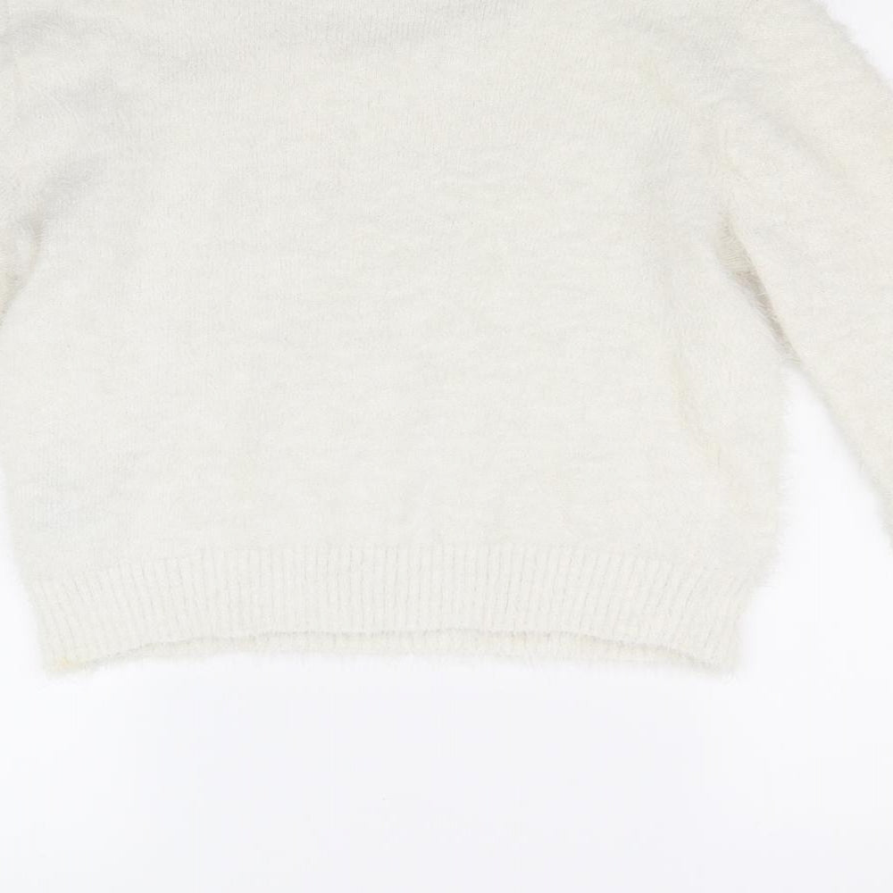 Divided Womens White   Pullover Jumper Size XS
