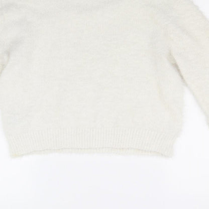 Divided Womens White   Pullover Jumper Size XS