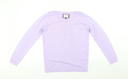 Maine New England Womens Purple Pullover Jumper Size 12