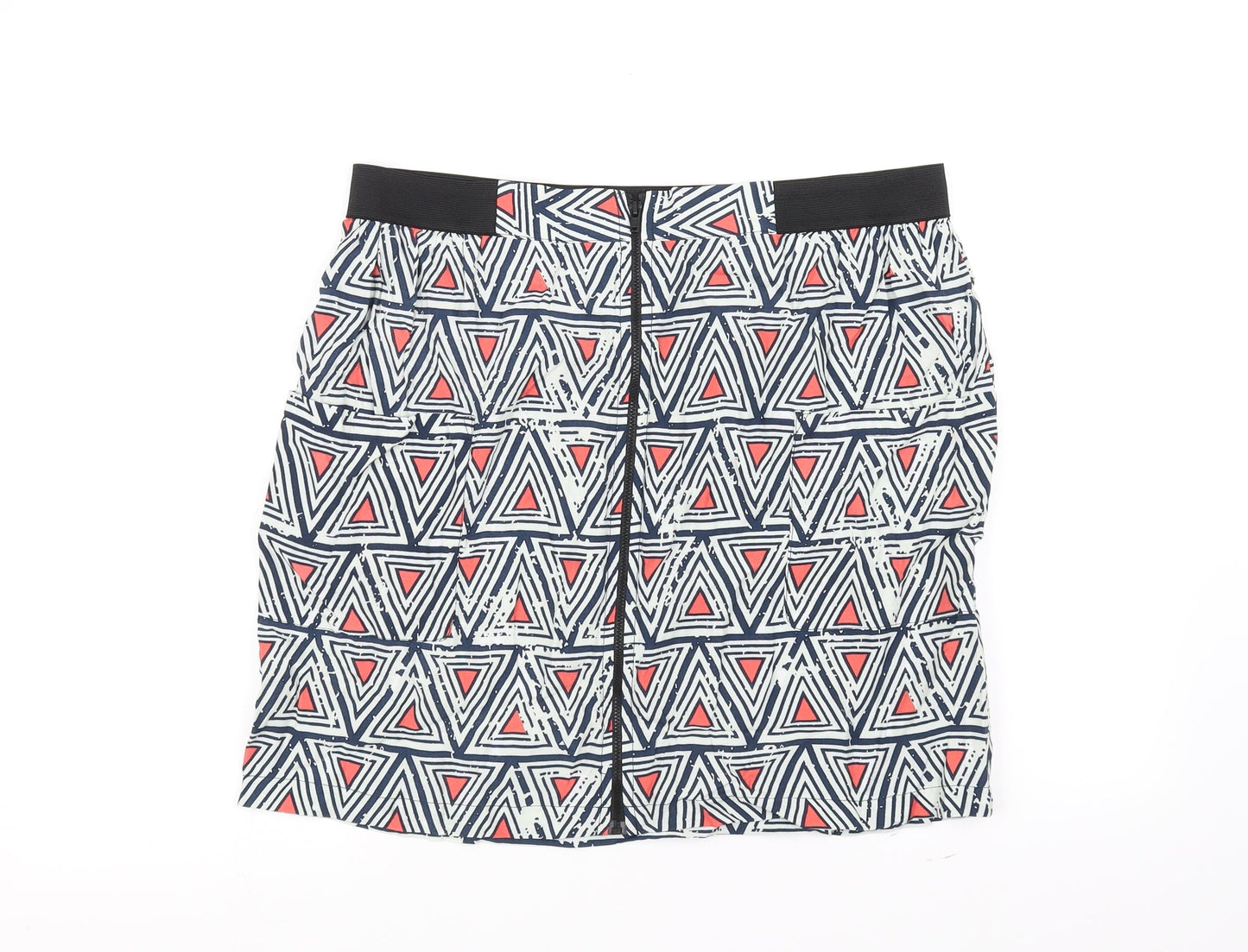 Limited Edition Womens White Geometric  Flare Skirt Size 14