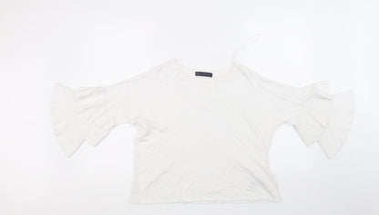 Womens UK Size 14 Marks and Spencer White Basic T-Shirt