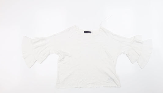 Womens UK Size 14 Marks and Spencer White Basic T-Shirt
