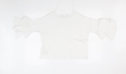 Womens UK Size 14 Marks and Spencer White Basic T-Shirt